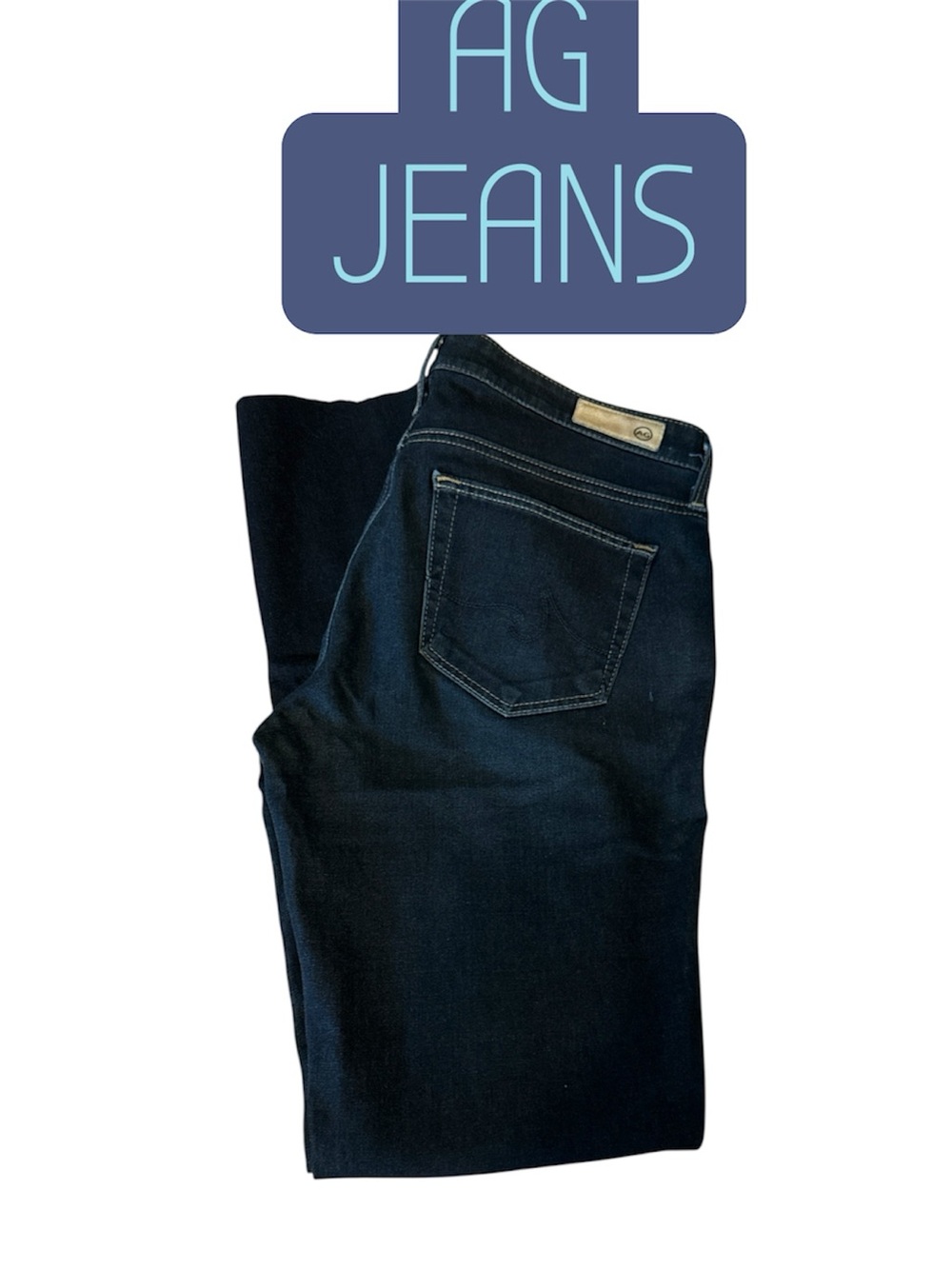AG Jeans ‘the prima’ Mid Rise Cigarette Dark Indigo Stretch Denim 25R